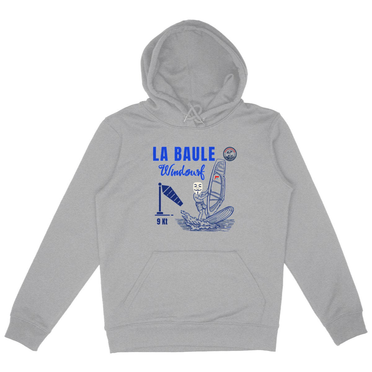 Hoodie épais Windsurf La Baule - face_gris