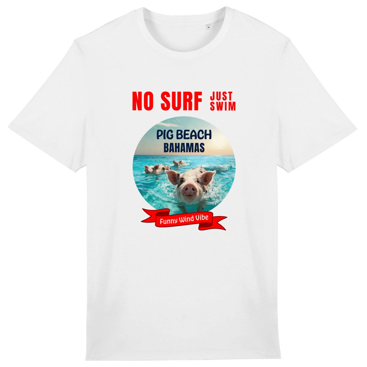 T-shirt No surf Pig beach - face_1