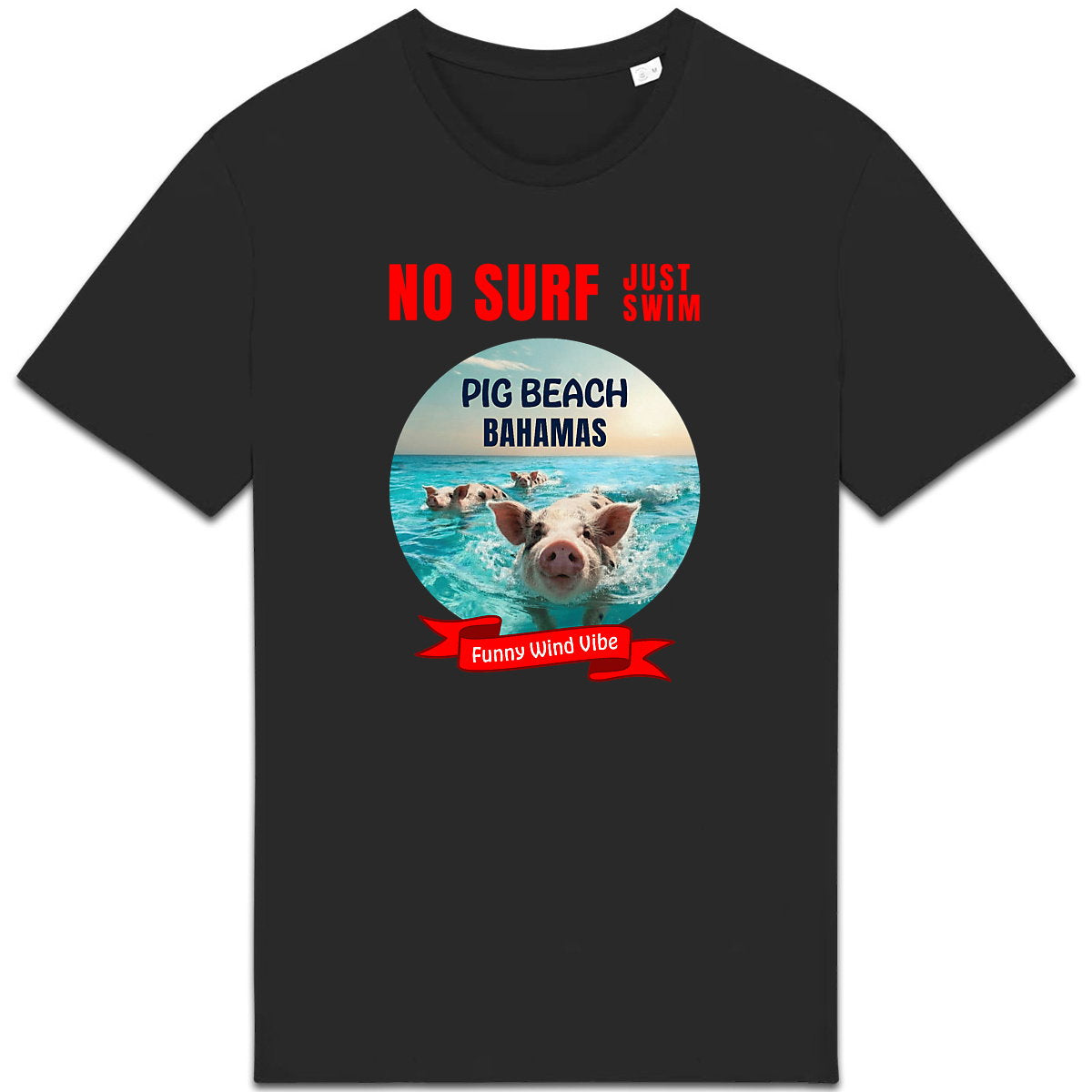 T-shirt épais No surf Pig beach - face_1