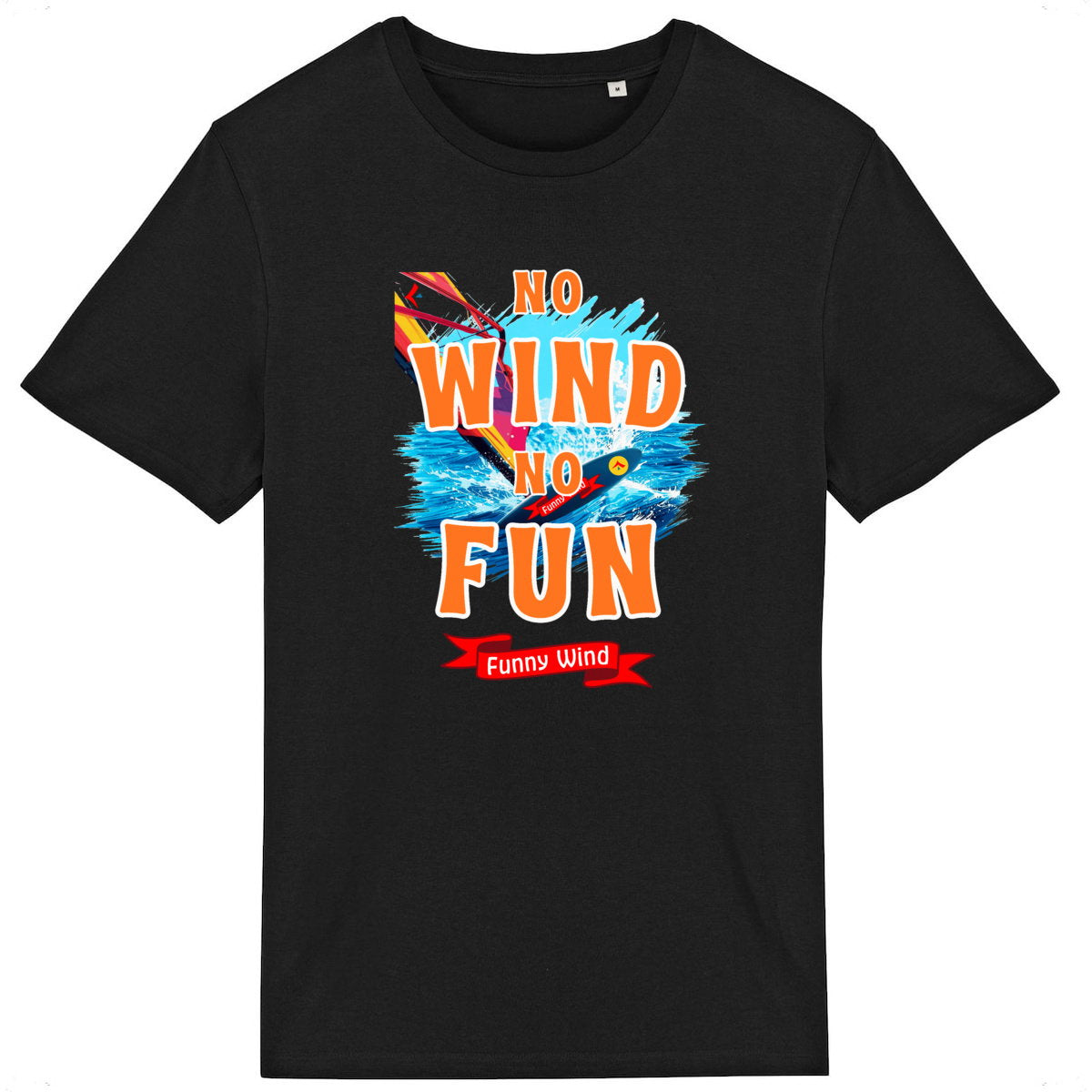T-shirt No wind no fun windsurf - face_2