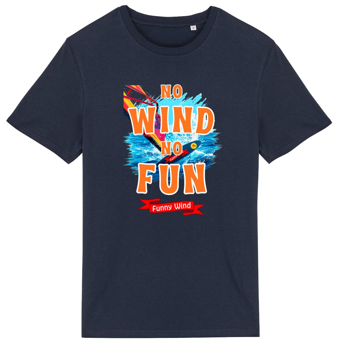 T-shirt No wind no fun windsurf - face_3