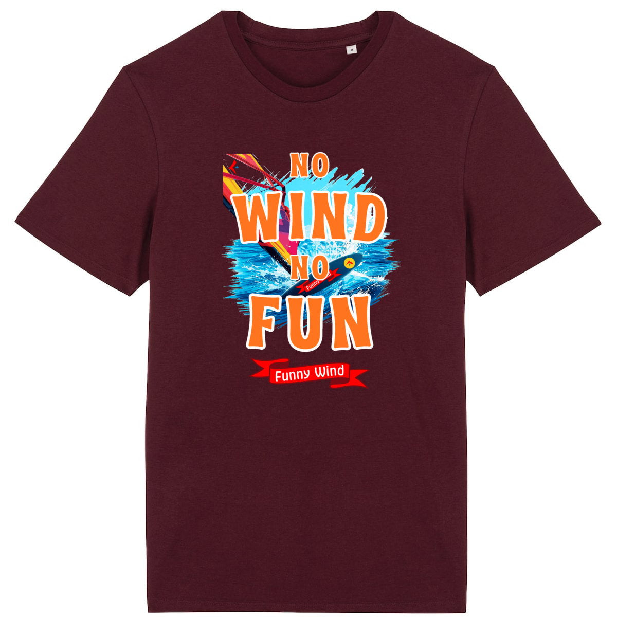 T-shirt No wind no fun windsurf - face_4