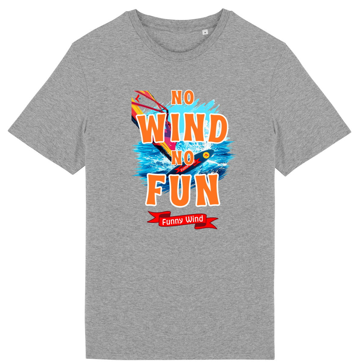T-shirt No wind no fun windsurf - face_5