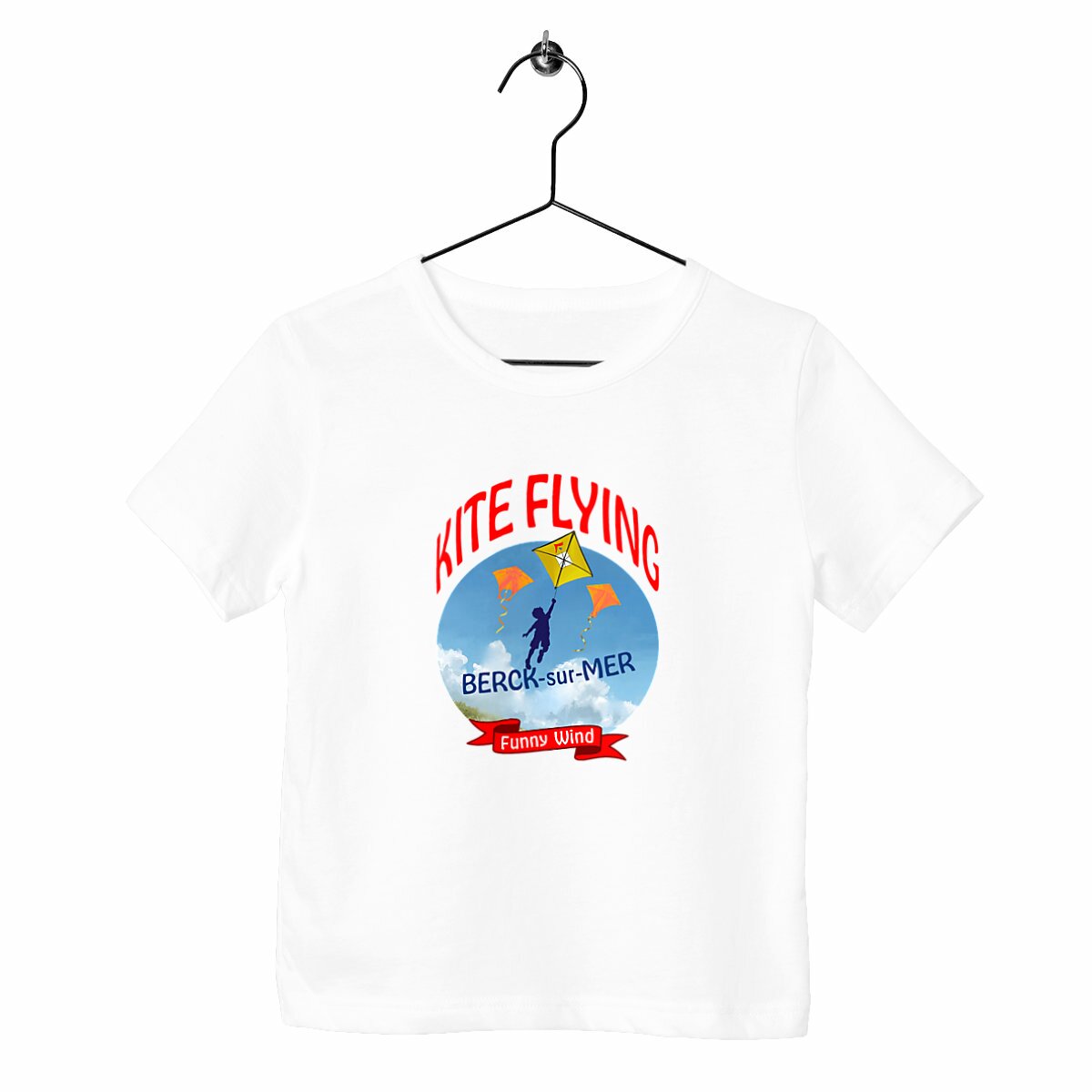 T-shirt Kite flying Berck enfant - face_blanc
