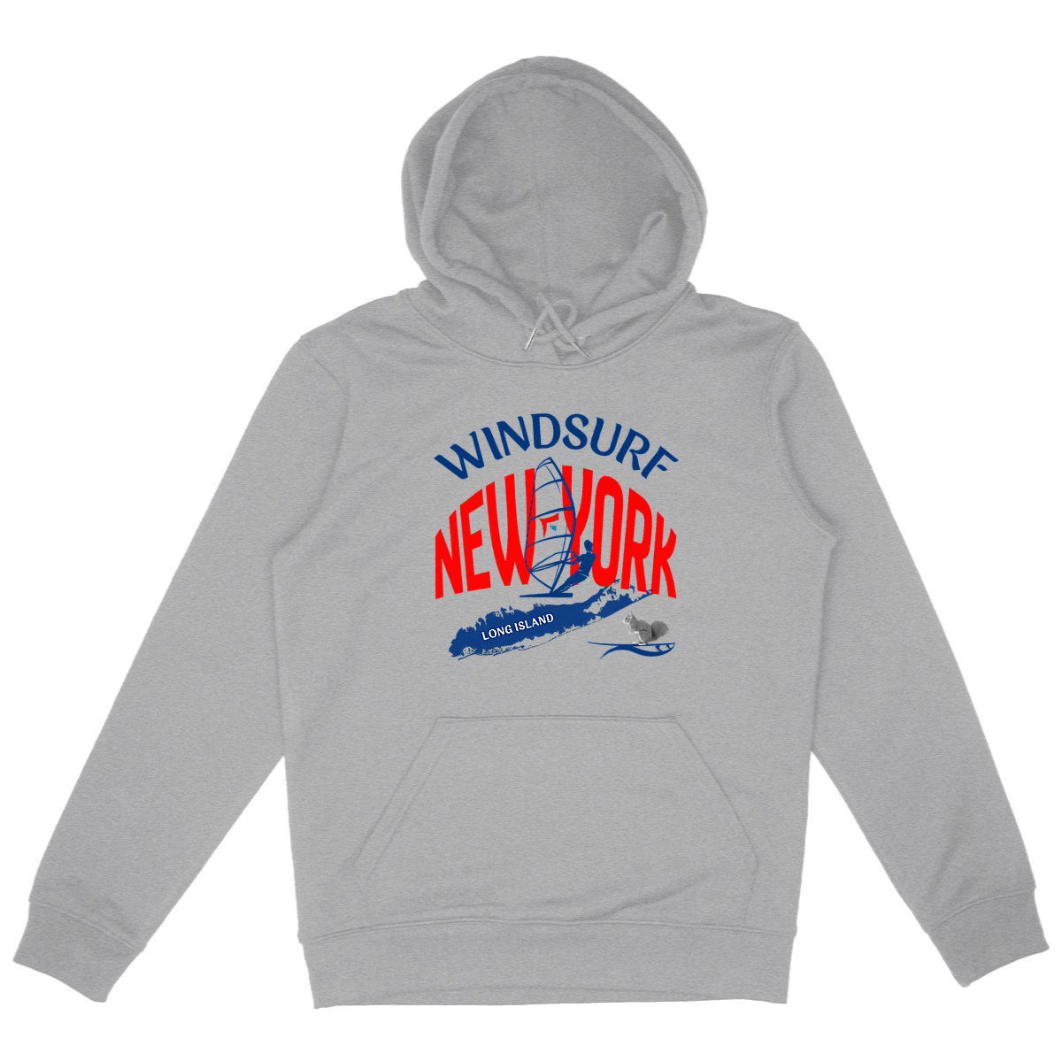 Hoodie épais Windsurf New-York - face_gris