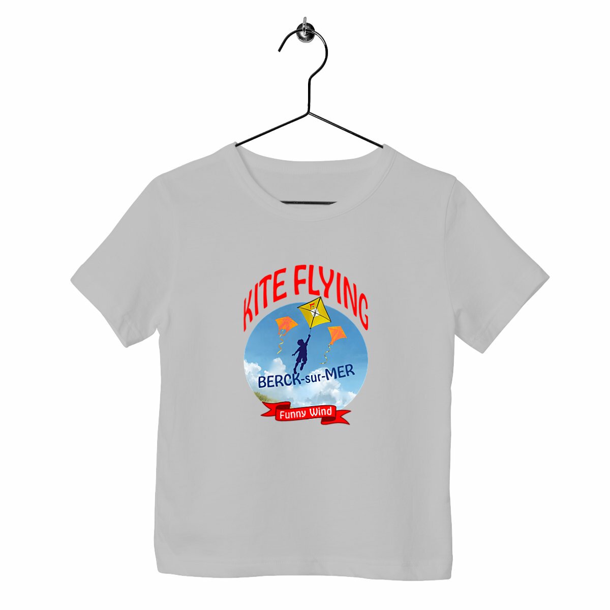 T-shirt Kite flying Berck enfant - face_gris