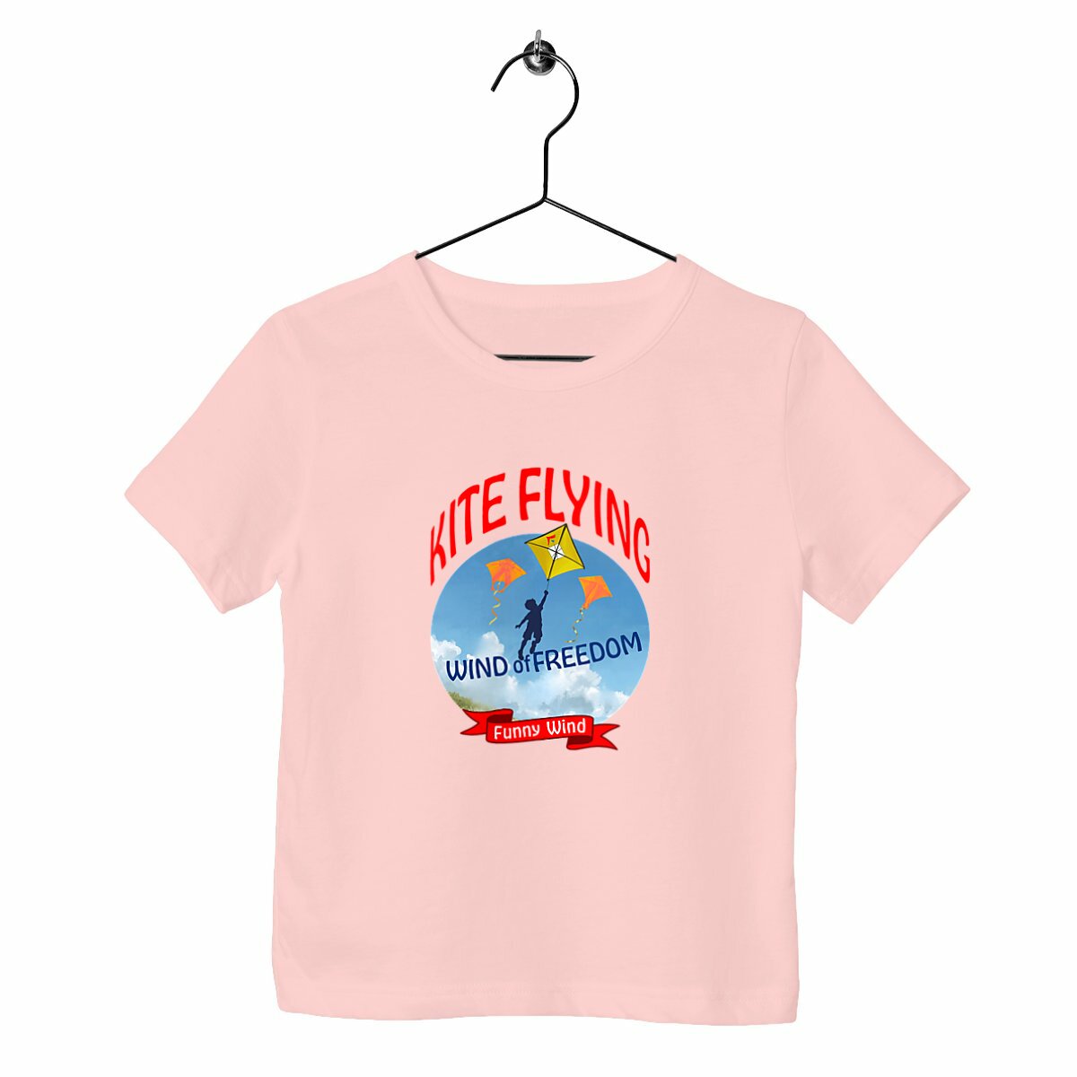 T-shirt Kite flying enfant - face_rose